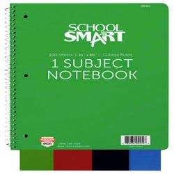 Image for School Smart Spiral Non-Perforated 1 Subject College Ruled Notebook, 100 Sheets, 11 x 8-1/2 Inches from School Specialty