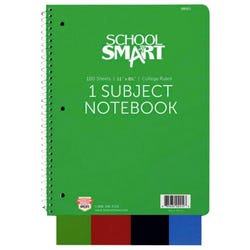 Image for School Smart Spiral Non-Perforated 1 Subject College Ruled Notebook, 100 Sheets, 11 x 8-1/2 Inches from School Specialty