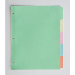 School Smart Paper Plastic Erasable Index 5-Tab, 8-1/2 x 11 Inches, Assorted Colors, 1 Set 081942