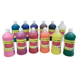Image for School Smart Washable Tempera Paints, Assorted Colors, Quart Set of 12 from School Specialty