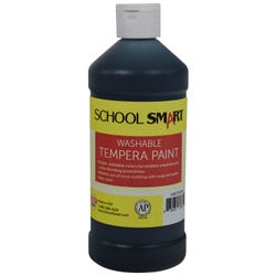 School Smart Washable Tempera Paint, Black, 1 Pint Bottle Item Number 2002738
