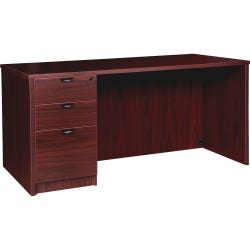 Image for Lorell Prominence Laminate Desk, Full Left Pedestal, 66 x 30 x 29 Inches, Mahogany from School Specialty
