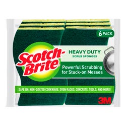 Image for Scotch-Brite Heavy Duty Scrub Sponge, Yellow/Green, Pack of 6 from School Specialty