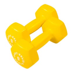 Image for Body-Solid Vinyl Dumbbells, 9 Pounds, Yellow from School Specialty