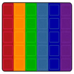 Image for Childcraft Rainbow-Colored Squares Carpet, Rectangle from School Specialty