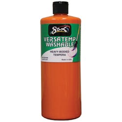 Sax Versatemp Washable Heavy-Bodied Tempera Paint, 1 Quart, Orange Item Number 1592675