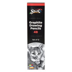 Sax Graphite Drawing Pencil, 4B Hardness, Pack of 12, Item 2090709