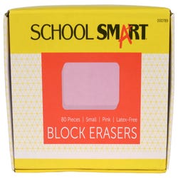 Image for School Smart Small Pink Block Eraser, Pack of 80 from School Specialty