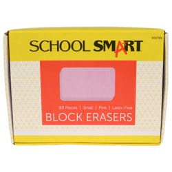 School Smart Small Pink Block Eraser, Pack of 80 000789