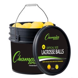 Image for Champion Lacrosse Ball Bucket, Yellow, Set of 36 from School Specialty