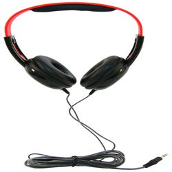 Image for Califone KH-12 BK Pre-K On-Ear Headphones, 3.5mm, Black/Red from School Specialty
