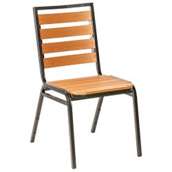 Image for Lorell Teak Outdoor Chair -- 18-1/2 x 23-1/2 x 35-7/16 Chair, Outdoor, from School Specialty