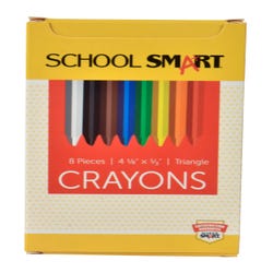 Image for School Smart Triangular Crayons, Assorted Colors, Pack of 8 from School Specialty