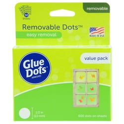 Image for Glue Dots Removable Dots Value Pack Sheets, 1/2 Inch, Clear, Pack of 600 from School Specialty