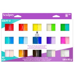Image for Sculpey III Polymer Modeling Compound, Sampler Pack, Assorted Colors, Set of 30 from School Specialty