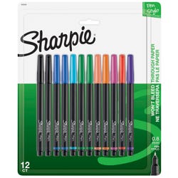 Image for Sharpie Pens, Fine Point, Assorted Colors, Set of 12 from School Specialty