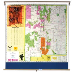 Image for Nystrom New Mexico Pull Down Roller Classroom Map, 64 x 50 Inches from School Specialty