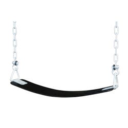 Image for Burke Single Swing Seat with Chain, 10 ft Beam Height, Molded Rubber, Black from School Specialty