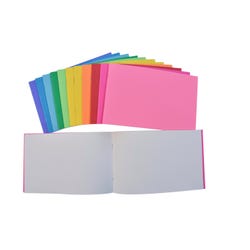 School Smart Bright Blank Books, 5-1/2 x 8-1/2 Inches, Assorted Colors, 16 Sheets, Pack of 12 2088938