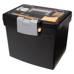 Image for Storex File Storage Box with XL Storage Lid, 11 x 13-1/2 x 11 Inches, Black/Grey from School Specialty