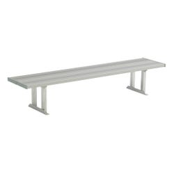 National Recreational Systems Aluminum Portable Double Wide Bench without Backrest, Square Tube and Angle Leg, 6 Feet, Item Number 2107345