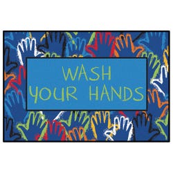 Carpets for Kids KID$Value Wash Your Hands Rug, 4 x 6 Feet, Rectangle, Multicolored, Item Number 2051446