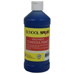 School Smart Washable Tempera Paint, Blue, 1 Pint Bottle Item Number 2002745