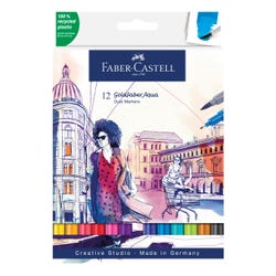 Image for Faber-Castell Aqua Markers, Dual Ended, Assorted Colors, Set of 12 from School Specialty