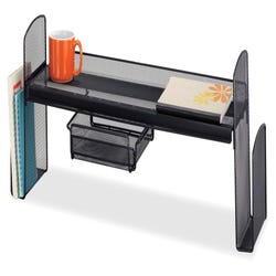 Image for Safco Onyx Mesh Off Surface Shelf with Drawer, 31-1/2 x 7-1/4 x 10 Inches, Steel, Black from School Specialty