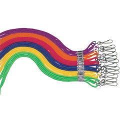 Image for Sportime Braided Nylon Lanyards with Clips, Assorted Colors, Pack of 12, 20 Inch from School Specialty