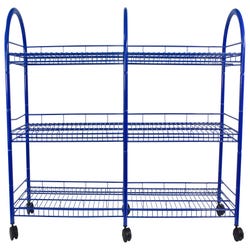 Image for Metal Mobile Leveled Library Without Trays, Blue from School Specialty
