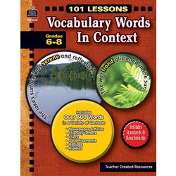 Image for Teacher Created Resources 101 Lessons Vocabulary Words in Context Book, Grades 6 - 8, 112 Pages from School Specialty