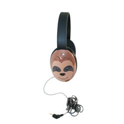 Image for Califone Listening First 2810-BE Over-Ear Stereo Headphones, Inline Volume Control, 3.5mm Plug, Sloth from School Specialty