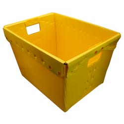 Flipside Plastic Storage Postal Tote, Yellow, Pack of 4, Item Number 2093669