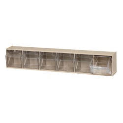 Image for Quantum Clear Tip Out 6-Compartment Storage Bin, 3-5/8 x 23-5/8 x 4-1/2 Inches from School Specialty