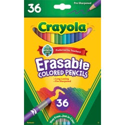 Image for Crayola Erasable Colored Pencils, Assorted Colors, Set of 36 from School Specialty