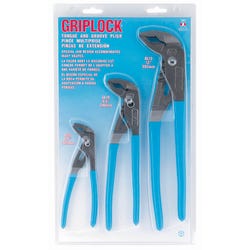 Image for Channel Lock Griplock 3-Piece Tongue-and Groove Plier Set, Carbon Steel, Electronic Coated, Set of 3 from School Specialty