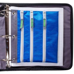 Image for Case·it Tri-Zip Binder Pouch, 7-1/2 x 9-3/4 Inches, Blue/Red from School Specialty