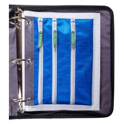 Image for Case·it Tri-Zip Binder Pouch, 7-1/2 x 9-3/4 Inches, Blue/Red from School Specialty