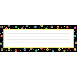 Creative Teaching Press Dots on Black Name Plates, 9-1/2 x 3-1/4 Inches, Pack of 36, Item Number 1334980