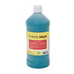 School Smart Washable Tempera Paint, Turquoise, 1 Quart Bottle Item Number 2002754