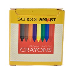 School Smart Crayons, Standard Size, Assorted Colors, Set of 24 Item Number 245950