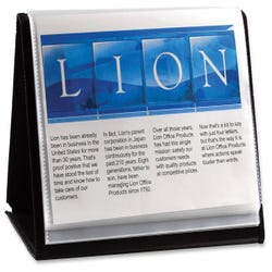 Image for Lion Flip-N-Tell Horizontal Display Book Easel, 11 x 8-1/2 Inches, 20 Pockets, Black from School Specialty
