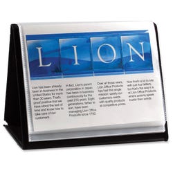 Image for Lion Flip-N-Tell Horizontal Display Book Easel, 11 x 8-1/2 Inches, 20 Pockets, Black from School Specialty