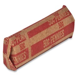 Image for Sparco Flat Coin Wrapper for $.50 Pennies, 60 lb, Kraft Paper, Red, Pack of 1000 from School Specialty