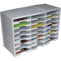 Image for Storex Literature Organizer, 24 Compartments, Gray from School Specialty