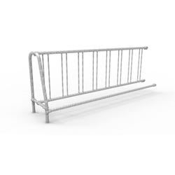 Ultra Site Add-On Portable Single-Sided Traditional Bicycle Rack, 8 ft L, Steel, Galvanized, Item Number 1364678