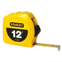 Stanley Tape Measure, 1/2 Inch x 12 Feet, Yellow 2023266