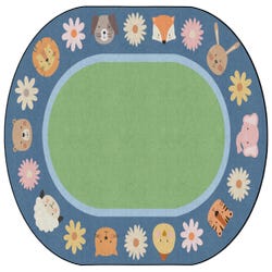 Image for Childcraft Animal Friends Border Carpet, Oval from School Specialty