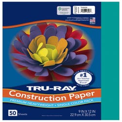 Image for Tru-Ray Sulphite Construction Paper, 9 x 12 Inches, Turquoise, 50 Sheets from School Specialty